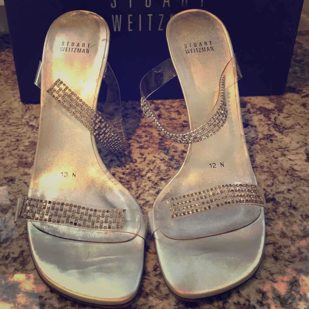 Stuart Weitzman clear heels 12 N